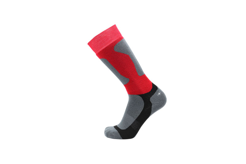 Custom Red Grey Mix Color 20-30 mmhg Warm Merino Wool Ski Socks Men